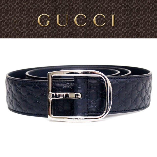 ルイヴィトン バッグ 偽物 見分け方グッチ - Gucci - 【30】GUCCIネイビーマイクログッチシマGGレザー ベルトsize80/32の通販 by NEO 's shop