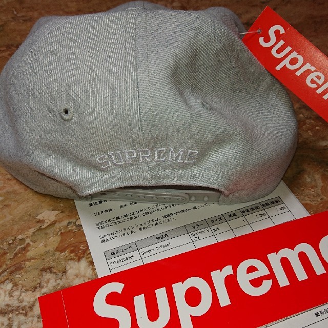 新品supreme19FW Shadow 6-Panel Heather グレー