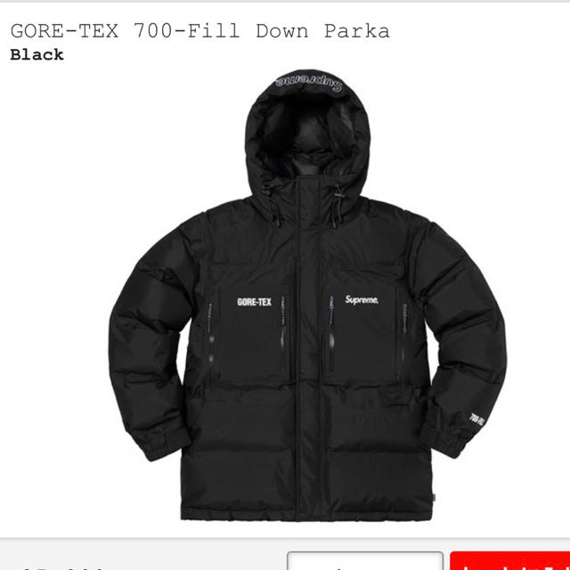 新品supreme GORE-TEX700-Fill Down Parka 黒