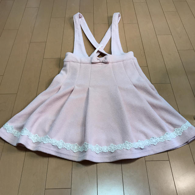 LIZ LISA(リズリサ)のリズリサ  リボン裾レース　サロペットスカート レディースのスカート(ひざ丈スカート)の商品写真