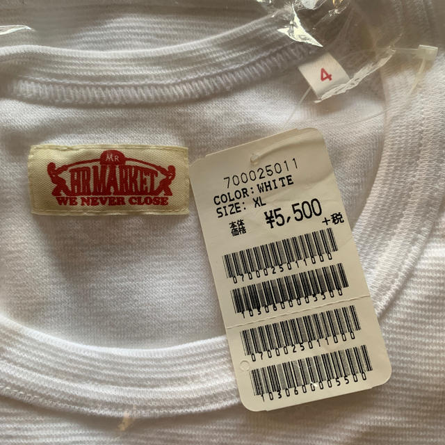 HOLLYWOOD RANCH MARKET(ハリウッドランチマーケット)の新品未使用　ハリウッドランチマーケット　ロンT 白　タグ付き size XL メンズのトップス(Tシャツ/カットソー(七分/長袖))の商品写真