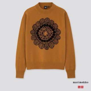 マリメッコ(marimekko)のmarimekko×UNIQLO ウールカシミアセーター ブラウン(ニット/セーター)