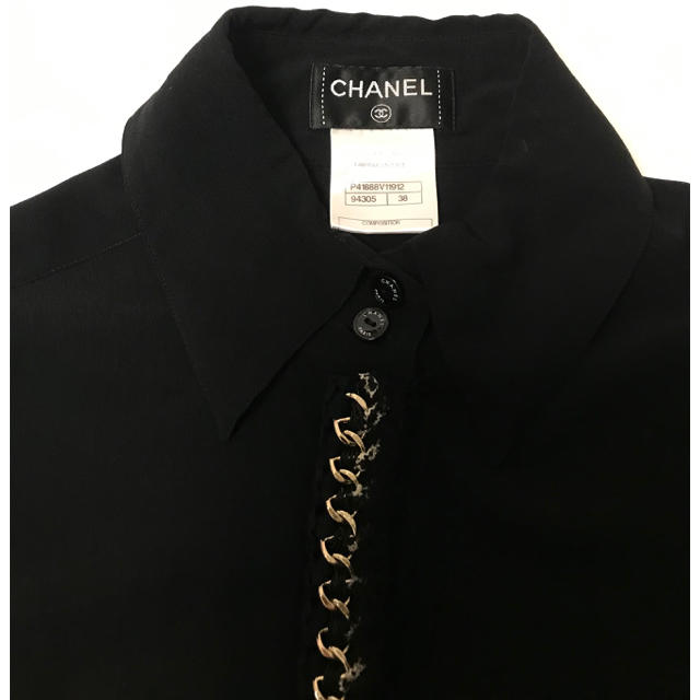 CHANEL(シャネル)のCHANEL【超美品】チェーン ツィード シルク ブラウス オシャレ シャネル レディースのトップス(シャツ/ブラウス(長袖/七分))の商品写真