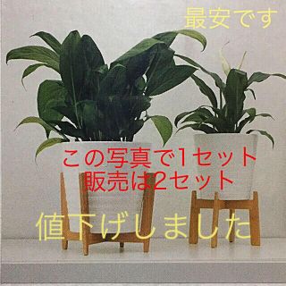 イケア(IKEA)のイケアIKEA 竹製のプラントスタンド 大小で1セット【2セット販売】(その他)