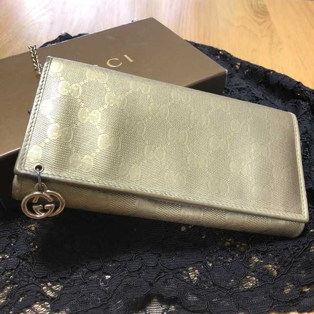 Gucci - 箱付き＊チェーン付長財布＊　GUCCI グッチ レディース　ゴールドの通販 by sorasora❤'s shop