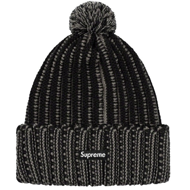 ニット帽/ビーニーSupreme Contrast Stripe Beanie Black 黒