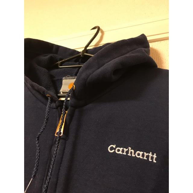 カーハート  carhartt ジップパーカー　ネイビー　刺繍ロゴ