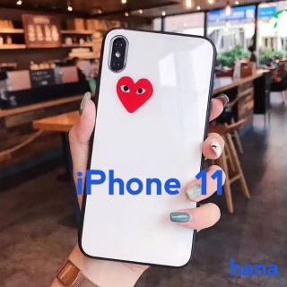 コムデギャルソン(COMME des GARCONS)のギャルソン　♡ iPhoneケース　11 シンプル　鏡面　ツヤ　白(iPhoneケース)