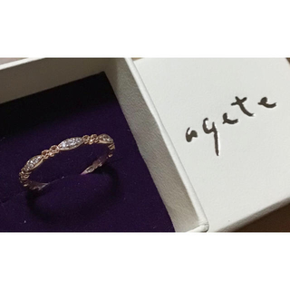 アガット(agete)のagete カルムリング　9号　K10 ダイヤモンド　指輪　ケースなし(リング(指輪))