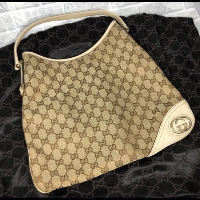 Gucci - お洒落❤️GUCCI ハンドバッグ　キャンバス　ホワイト　シェリーラインの通販 by ☆りんごぱい☆'s shop