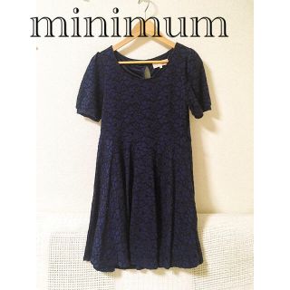 ミニマム(MINIMUM)の【minimum 】定価1万円♪ 総レース 膝丈ワンピース　ヴァンクリ風ボタン (ひざ丈ワンピース)