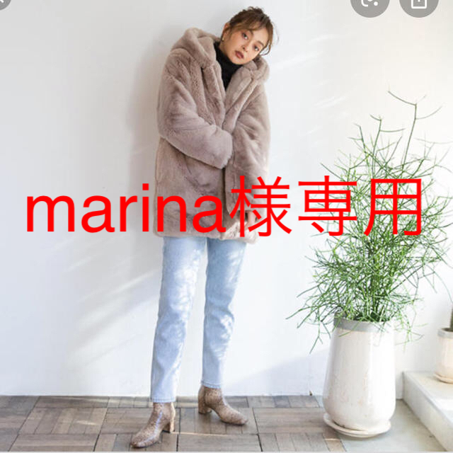 Searoomlynn MEDIUMフードFURパーカー ファーコート(ECO FUR Searoomlynn MEDIUMフードFURパーカー ファーコート(ECO FUR