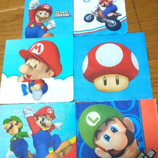 マリオ(⌒0⌒)／~~ペーパーナプキン  ６種類セット(テーブル用品)