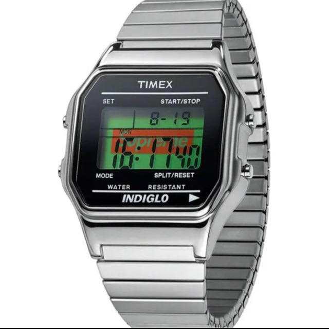 メンズsupreme timex シュプリーム タイメックス　シルバー　腕時計
