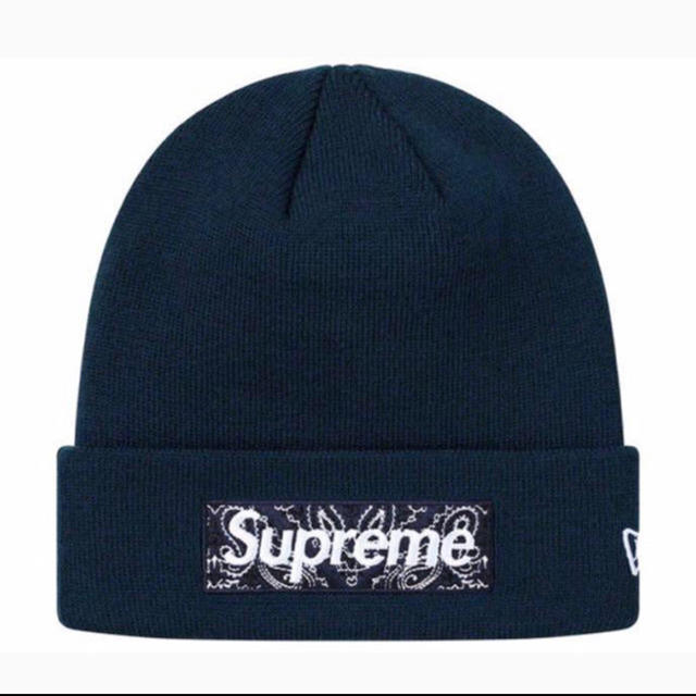 再再販！ supreme - Supreme box ネイビー　navy ビーニー　beanie logo ニット帽/ビーニー