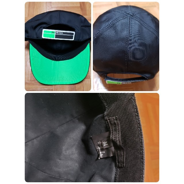 PRADA(プラダ)のプラダ キャップ ナイロン ネオンカラー 6パネル ラバー ブラック モード メンズの帽子(キャップ)の商品写真