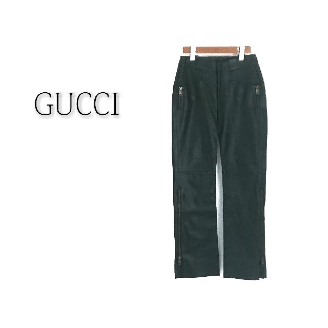 Gucci - GUCCI グッチ レザーパンツ  レディースの通販 by マリアリ's shop