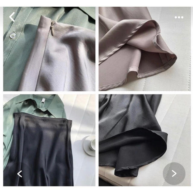 インポート サテンスカート シルバー レディースのスカート(ロングスカート)の商品写真