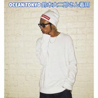 シュプリーム(Supreme)のSupreme 総Logo Stripe Terry Crewneck Mサイズ(スウェット)