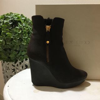 ジミーチュウ(JIMMY CHOO)の美品✩︎JIMMY CHOO✩︎ダークブラウンショートブーツ✩︎36.5(ブーツ)