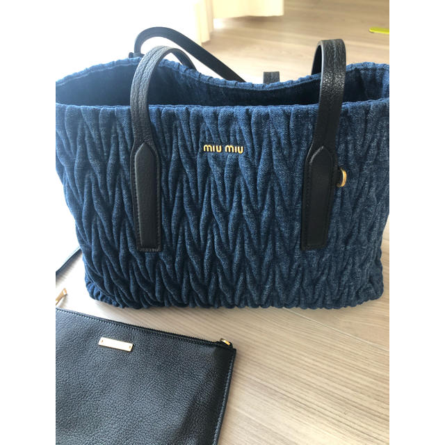 miumiuウーブンデニム　トートバッグ