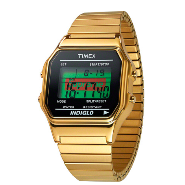 即納 19fw Supreme Timex Digital Watch goldGold