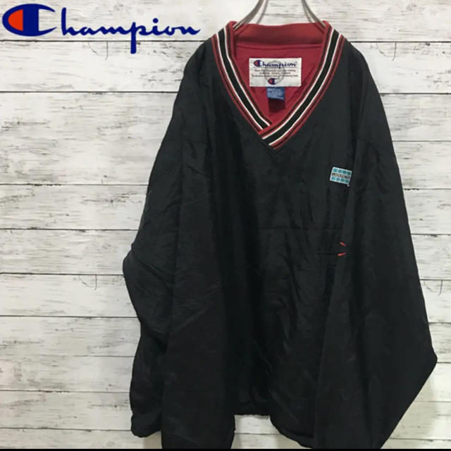 Champion(チャンピオン)の90s 古着 ナイロンプルオーバー  チャンピオン ビッグサイズ ビンテージ メンズのジャケット/アウター(ナイロンジャケット)の商品写真