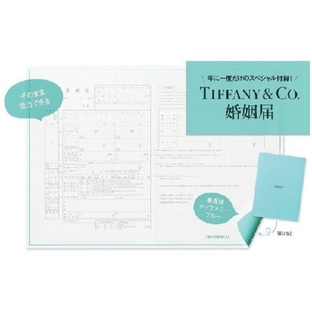 Tiffany & Co.(ティファニー)の2020 TIFFANY＆Co. オリジナル婚姻届 新品未開封 ハンドメイドのウェディング(その他)の商品写真