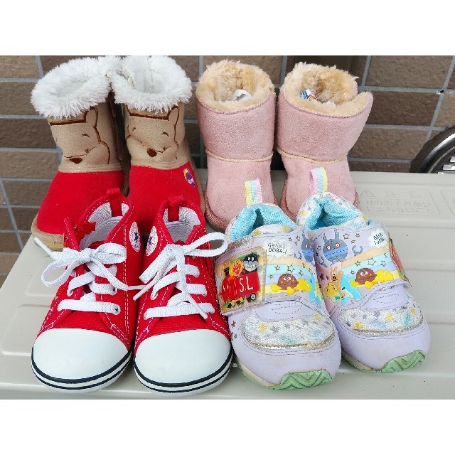 CONVERSE(コンバース)の子供　靴4足セット　13.5～15㎝　中古 キッズ/ベビー/マタニティのベビー靴/シューズ(~14cm)(スニーカー)の商品写真