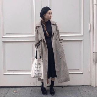 【 le.ema 】marron check coat(チェスターコート)