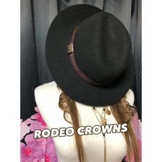 ロデオクラウンズ(RODEO CROWNS)の⑤⑨⑤ Rodeo Crowns 帽子 ハット つば広 FREE 黒 ブラック (ハット)