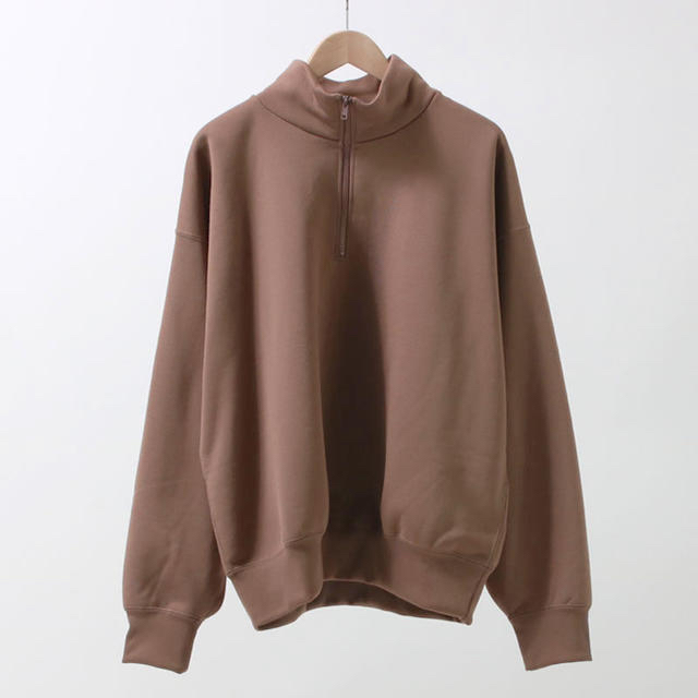 AURALEE BAGGY POLYESTER 19AW  HALF ZIP 茶 メンズのトップス(スウェット)の商品写真