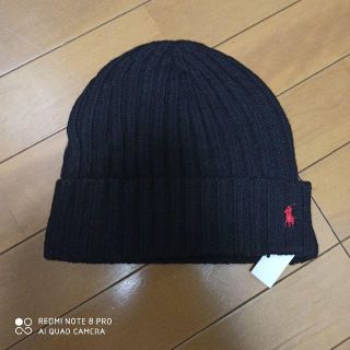 ポロラルフローレン(POLO RALPH LAUREN)の新品　ラルフローレン　ニットキャップ　メンズ　レディース　帽子　ブラック(ニット帽/ビーニー)