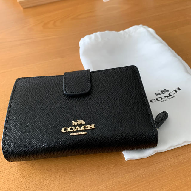 COACH(コーチ)の◆coach◆二つ折り財布　黒　美品 レディースのファッション小物(財布)の商品写真