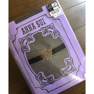 アナスイ(ANNA SUI)の新品ANNA SUI ストッキング　ブラック　バタフライアンクレット柄(タイツ/ストッキング)