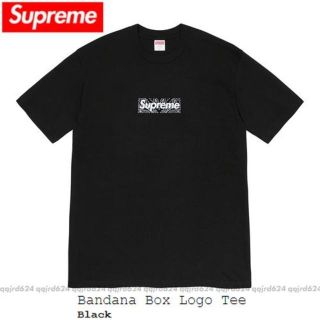 シュプリーム(Supreme)のM★Supreme★Bandana Box Logo Tee Black 新品(Tシャツ/カットソー(半袖/袖なし))