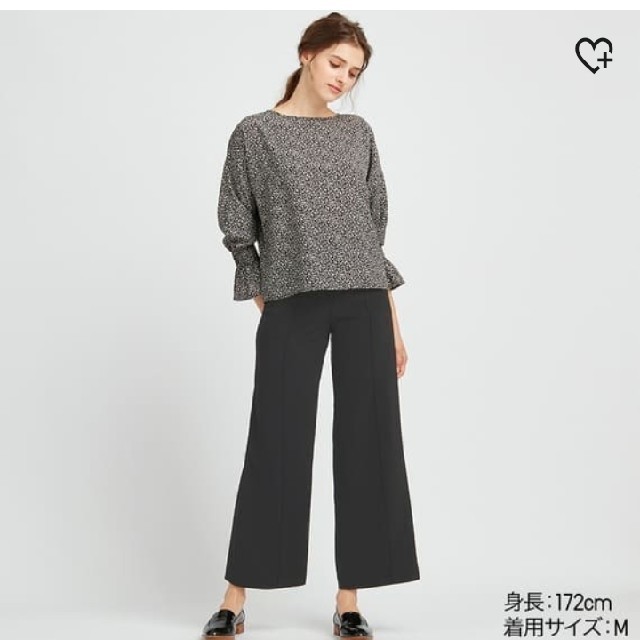 UNIQLO(ユニクロ)のUNIQLO ハイウェストドレープワイドストレートパンツ レディースのパンツ(カジュアルパンツ)の商品写真