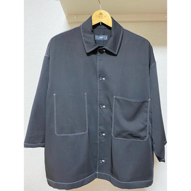 HARE(ハレ)のHARE BIGステッチシャツ 8分袖 黒 メンズのトップス(Tシャツ/カットソー(七分/長袖))の商品写真