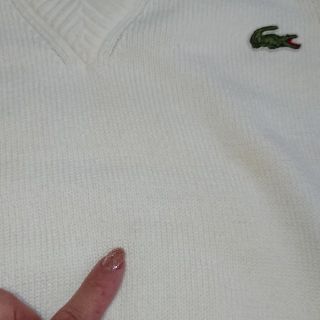 ラコステ(LACOSTE)の新品🌟LACOSTE 白 綿100 ベスト  S(ニット/セーター)