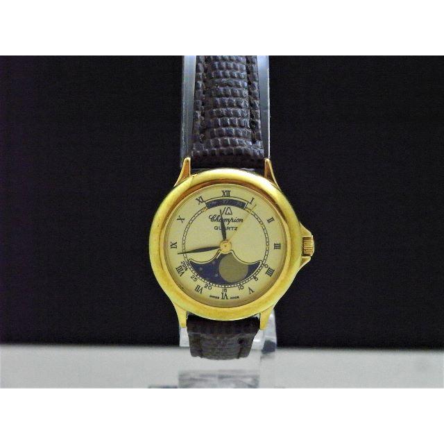 高級メーカー 、 Champion ムーンフェイズ腕時計 スイス製 ゴールドの通販 by Arouse 's shop