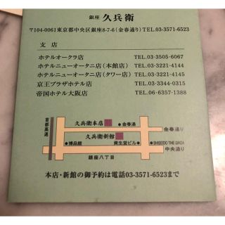 銀座久兵衛　お食事券 1万円分