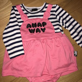 アナップ(ANAP)のanap way 80cm オールインワンロンパース 女の子 厚手 秋冬(ロンパース)