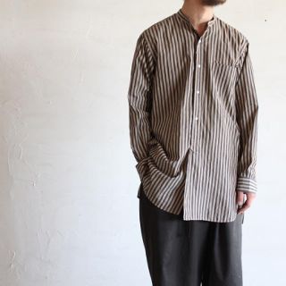 COMOLI - 【希少品】comoli ロンドンストライプ バンドカラーシャツ