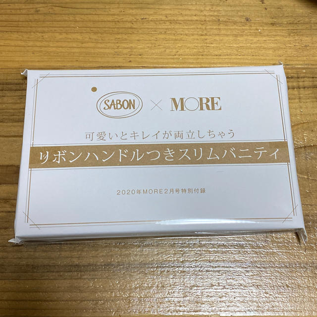 SABON(サボン)のMORE 2月号付録 SABONリボンハンドルつきスリムバニティ レディースのファッション小物(ポーチ)の商品写真