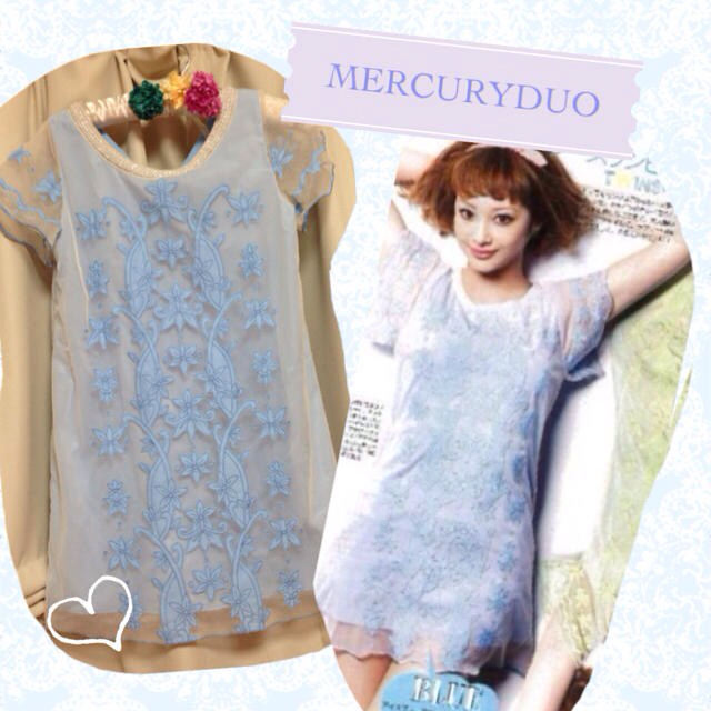 MERCURYDUO(マーキュリーデュオ)のMERCURYDUO♡刺繍AラインOP レディースのワンピース(ミニワンピース)の商品写真