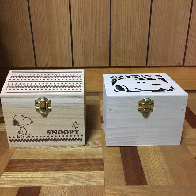 SNOOPY木箱×2 インテリア/住まい/日用品の収納家具(ケース/ボックス)の商品写真