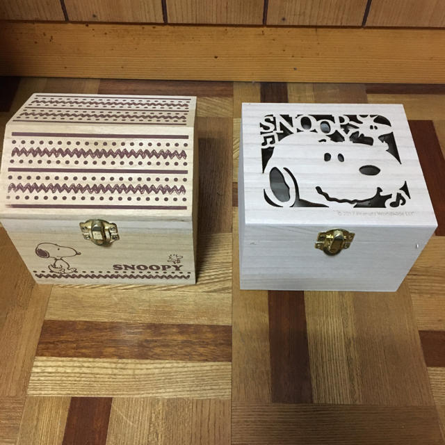 SNOOPY木箱×2 インテリア/住まい/日用品の収納家具(ケース/ボックス)の商品写真