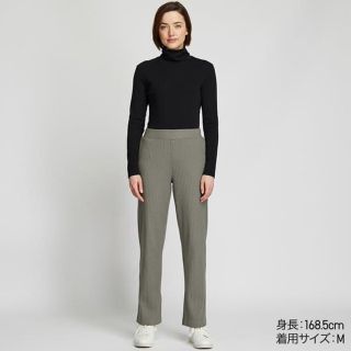 ユニクロ(UNIQLO)の新品◇3XL/ワイドリブスリットストレートパンツ(グリーン)◇ユニクロ(カジュアルパンツ)