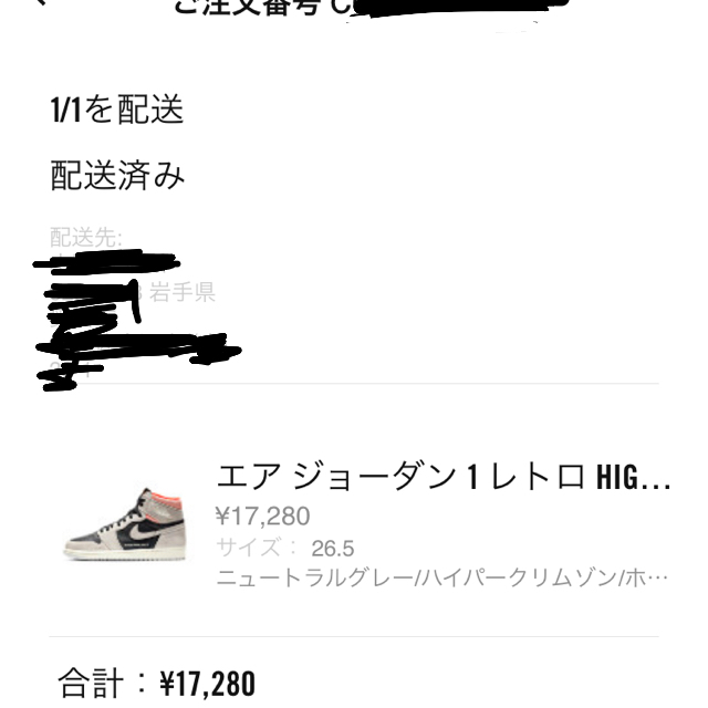 NIKE AIR JORDAN 1 RETRO HIGH OG 26.5㎝