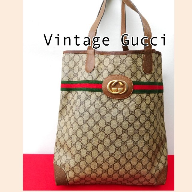 Gucci - 希少 オールドグッチ シェリーライン ビンテージトートバッグ ハンドバッグ 廃盤の通販 by vintage  shop